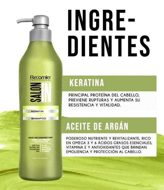 Shampoo Recamier Keratin Ultra Force Salon In 1L