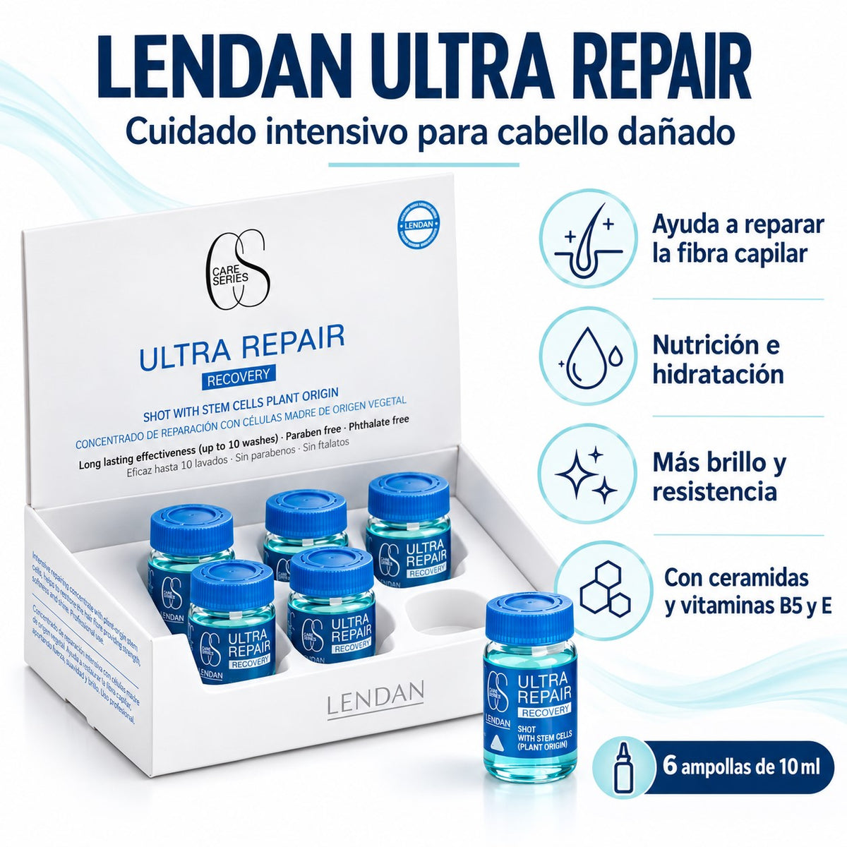 Ampollas Lendan Recovery Ultra Repair 6 x 10 ml Reparadoras