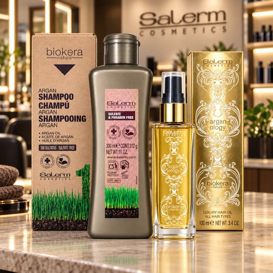 Kit Salerm Biokera Argán Shampoo 300 Ml + Aceite 100 Ml