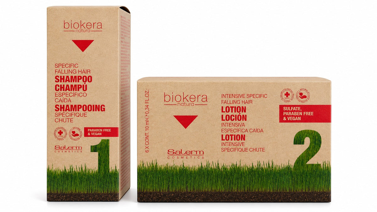 Kit Biokera Anticaída Shampoo 300ml + 6 Ampollas
