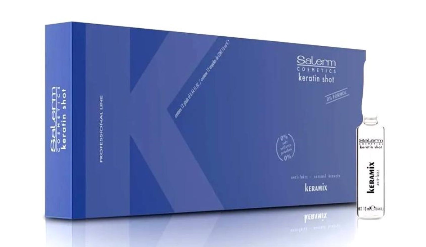 Salerm Keratin Shot Con 12 Ampolletas Keramix 0% Formol