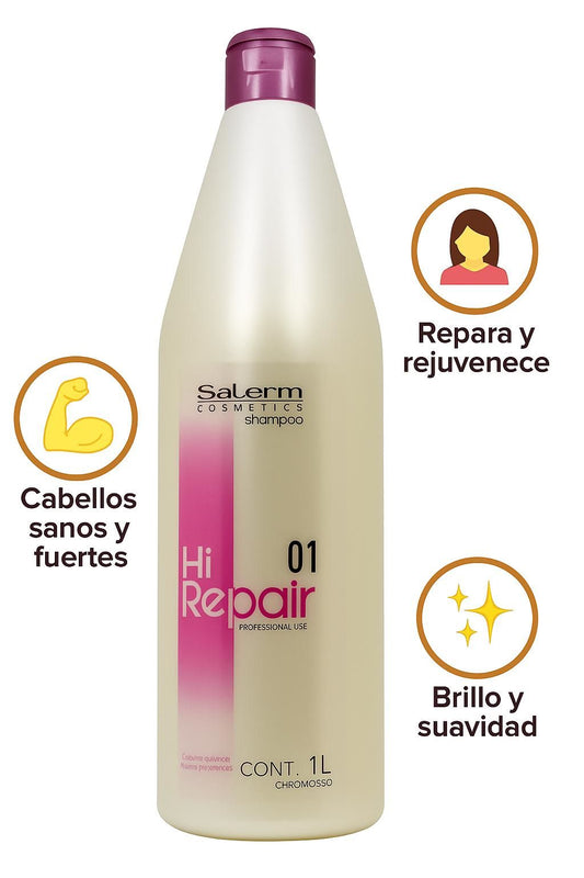 Salerm® Hi Repair Shampoo 1 Lt Restaura Cabello Maltratado