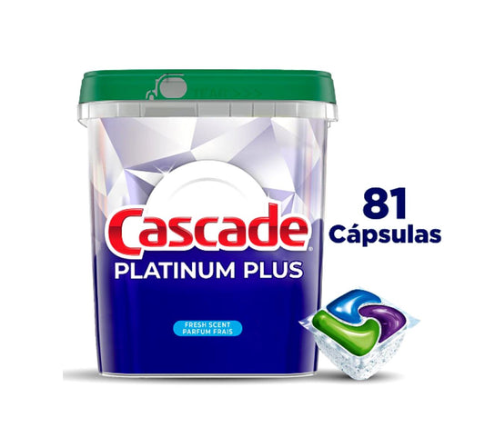 Jabon Lavavajillas Cascade Platinum plus x 81 Pods