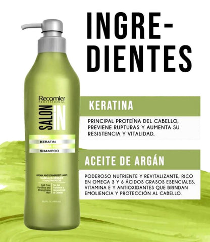 Shampoo Recamier  Keratin Ultra Force Salon In 1L