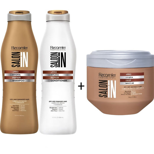 Kit Shampoo + Tratamiento + Acondicionador Hydra Recamier