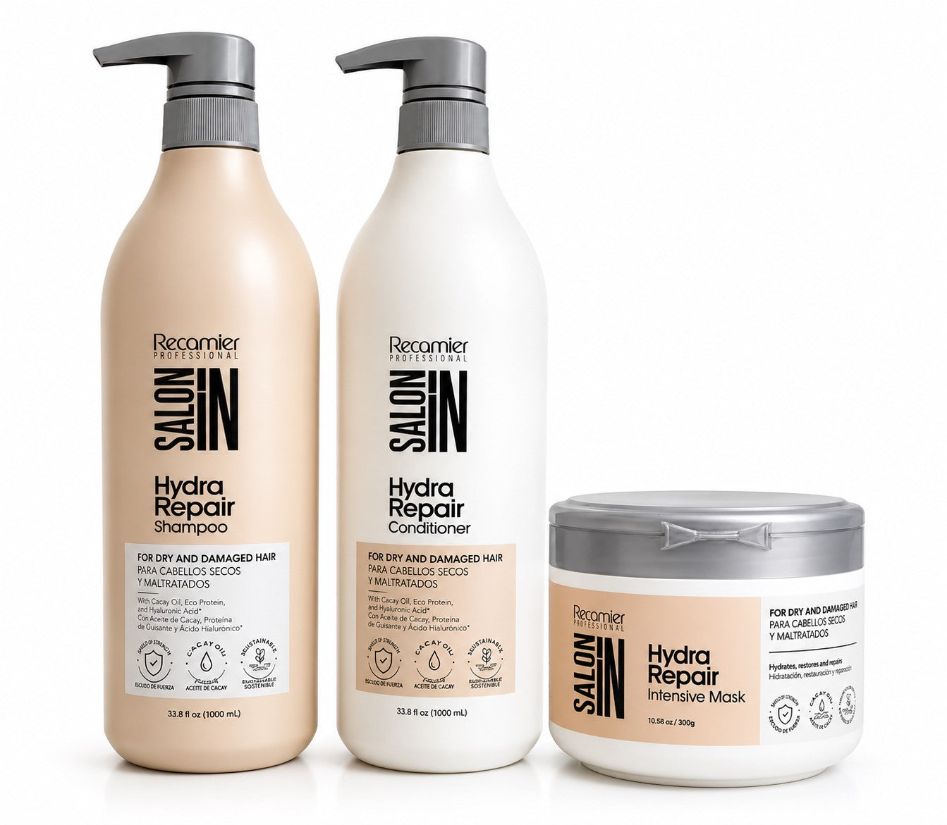 Recamier Kit Hydra Shampoo 1l + Acond 1l + Mask 300ml