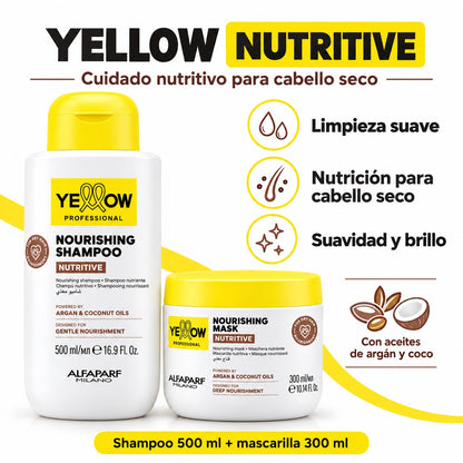 Kit Yellow Nutritive Bomba Shampoo 500ml + Mascarilla 300 Ml