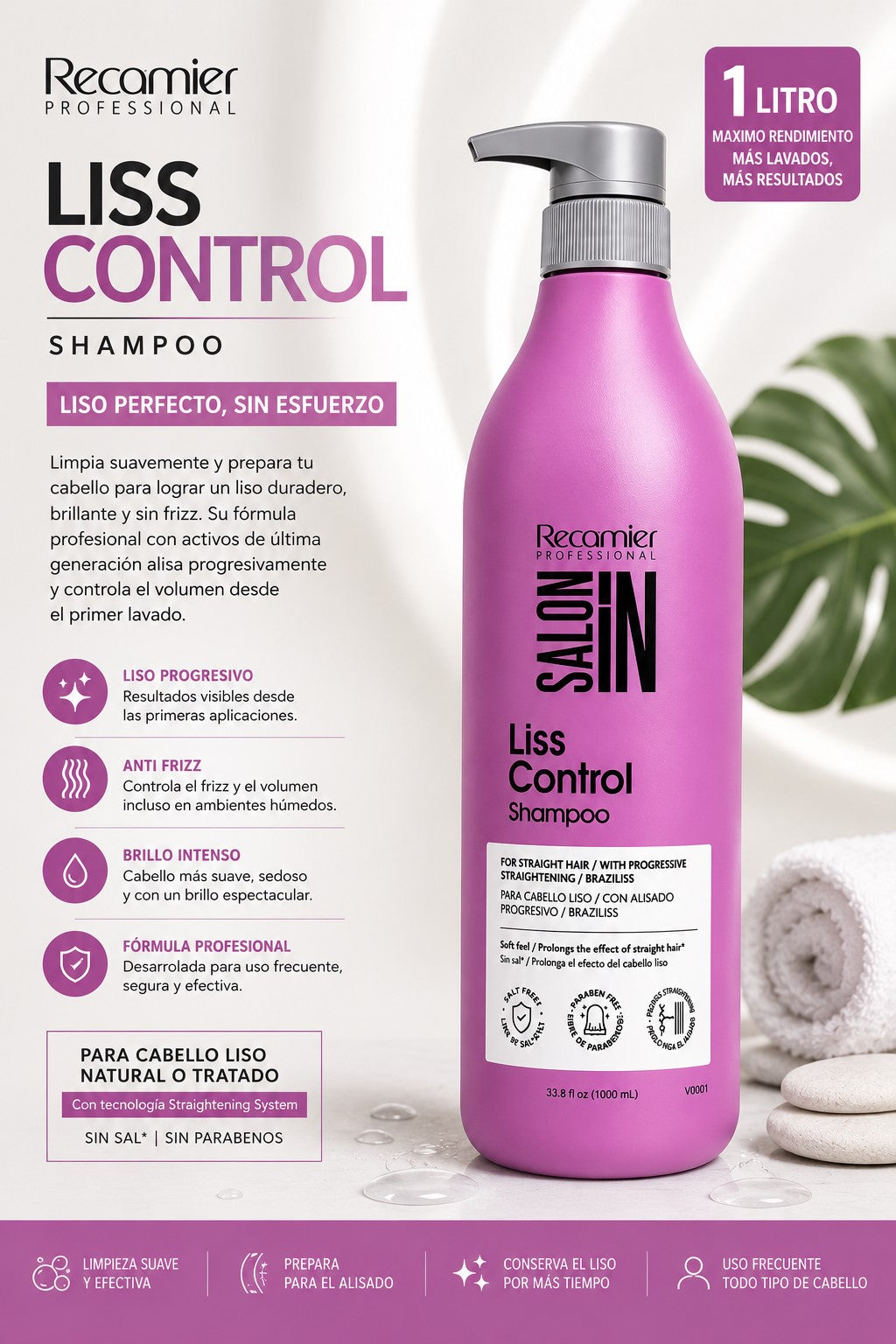 Shampoo Recamier Liss Control 1L