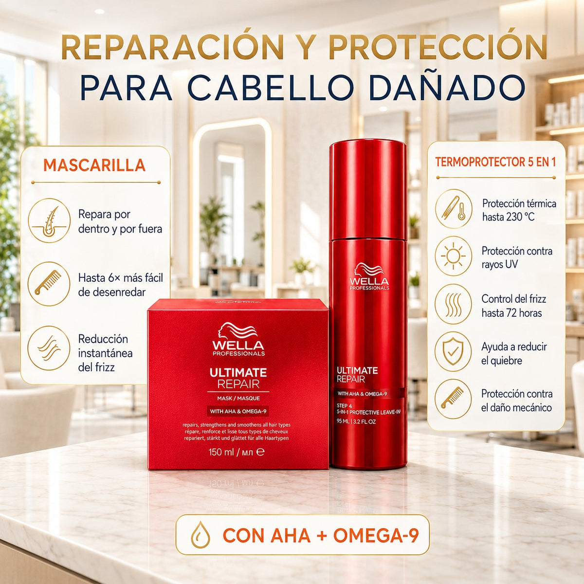Kit Wella Ultimate Repair Mascarilla 150 ml + Spray 95 ml - imagen 3